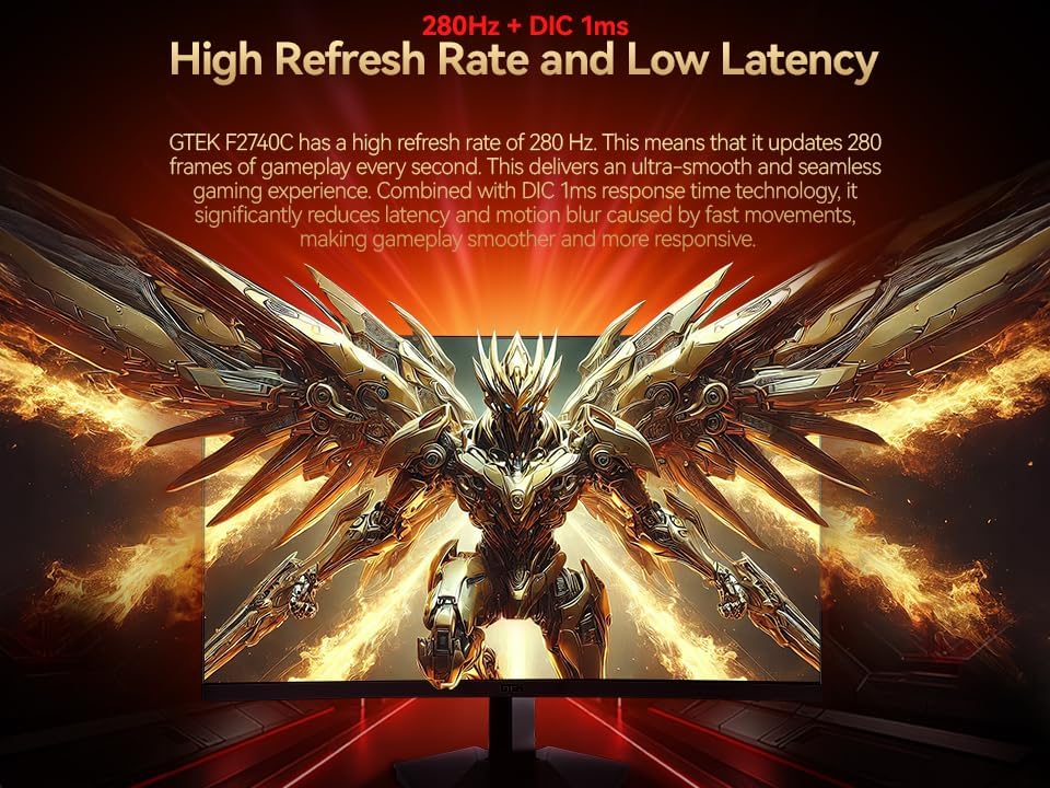 GTEK F2740C 27 in Curved 280Hz FHD Gaming Monitor