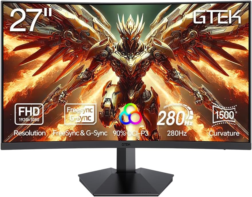 GTEK F2740C 27 in Curved 280Hz FHD Gaming Monitor