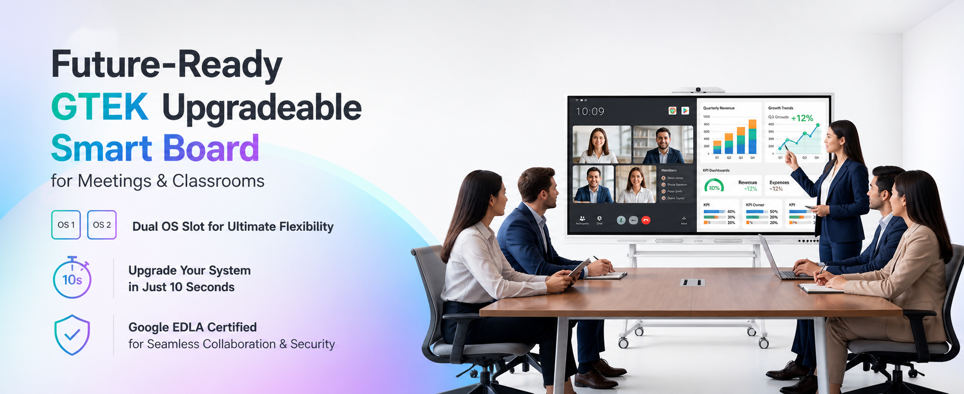GTEK Upgradeable Smart Board in a meeting room